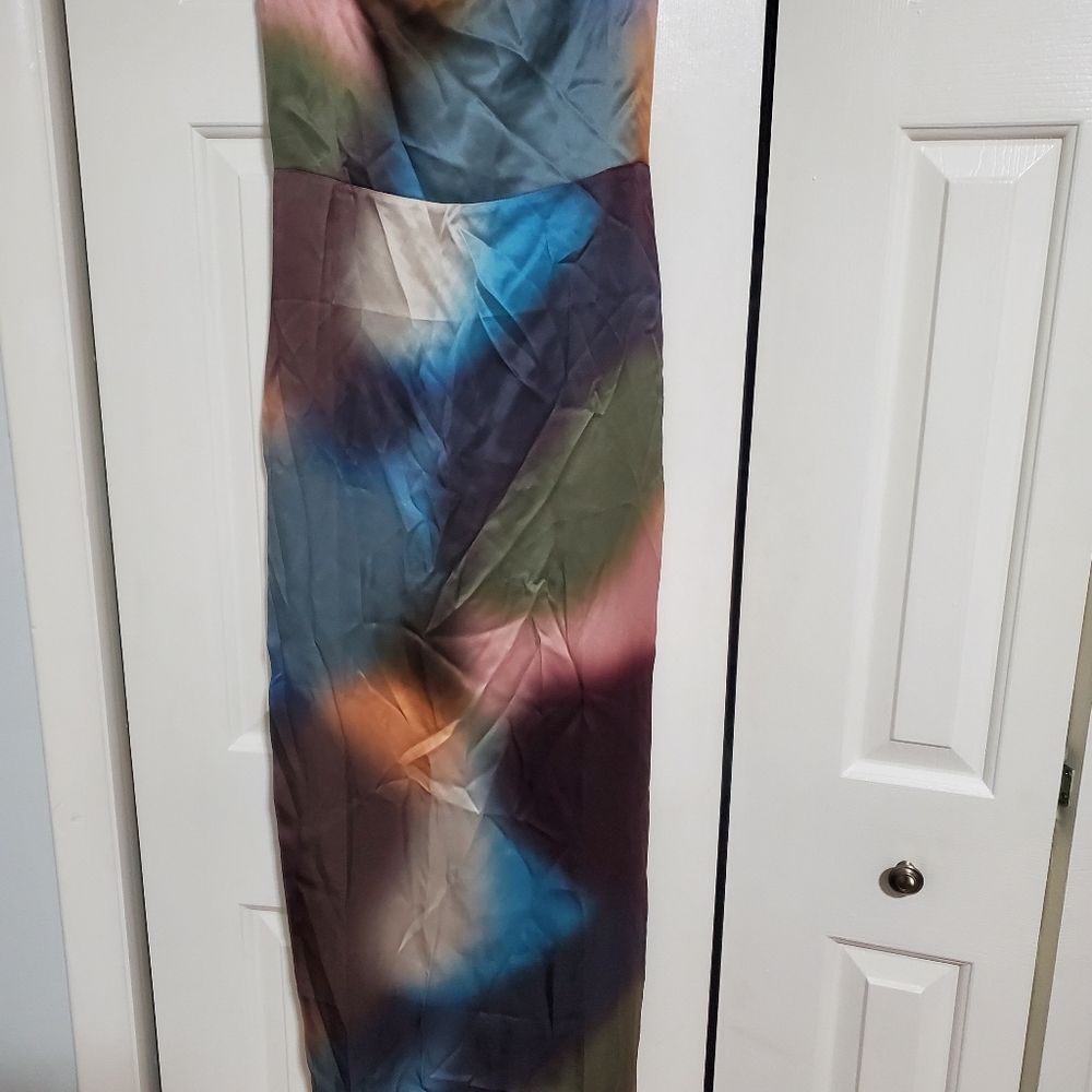 NWT REFORMATION Frankie Silk Dress Blur Size 6 - Picture 2 of 9